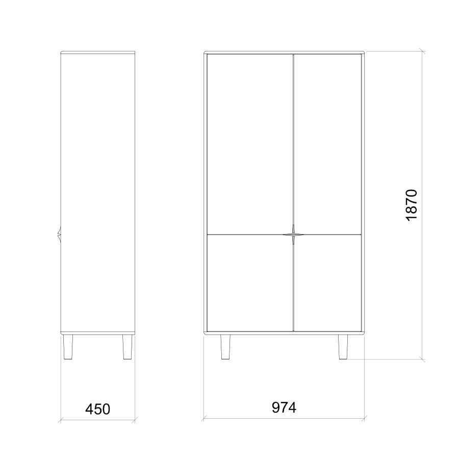 Bergkast 4-deurs - Theuns Eiken meubels